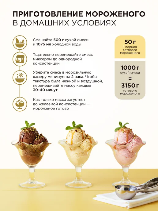 Мороженое без сахара смесь для приготовления 1 кг, 1 кг, фото 4