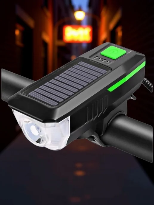 Фонарь велосипедный SolarLamp, передняя велофара, солнечная, вариант, фото 7