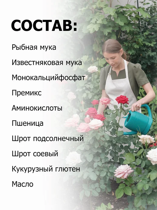 Органическое удобрение от ПК Пуршат для роз, пионов и 2 кг, 2 кг, фото 6
