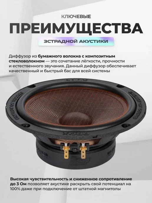 AMP Динамики автомобильные PRO X MB65 ver.2 Titanium Power, титан, фото 2
