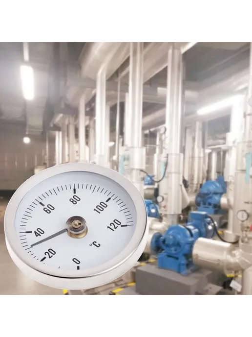 Термометр биметаллический 0120°C с зажимом для труб, вариант, фото 2